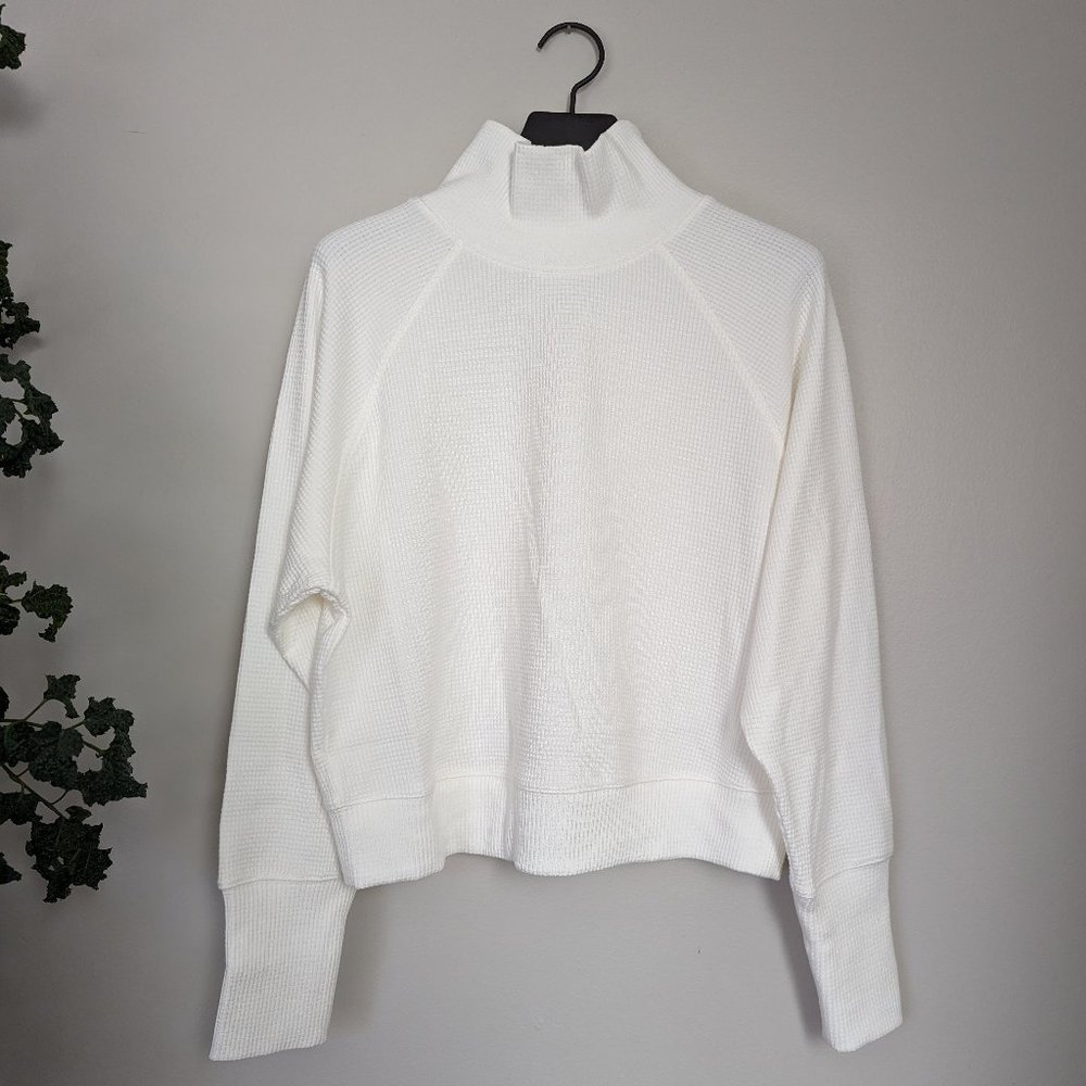 Alo Waffle Weekend Escape Mock Neck Long Sleeve - Ivory (**TAG REMOVED**)